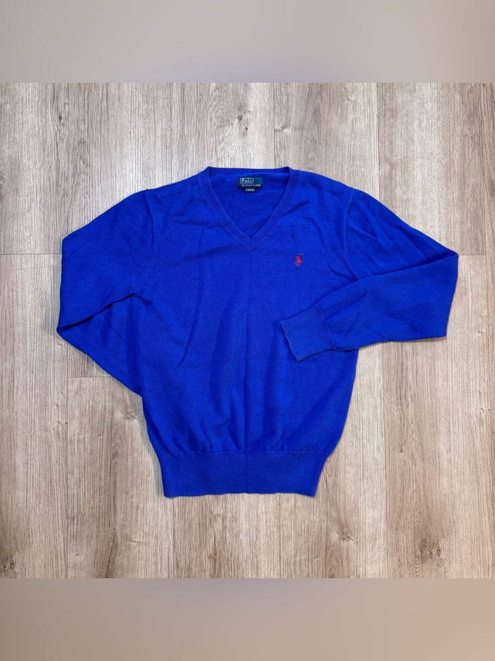 Polo by Ralph Lauren Men’s Royal Blue V-Neck Sweater